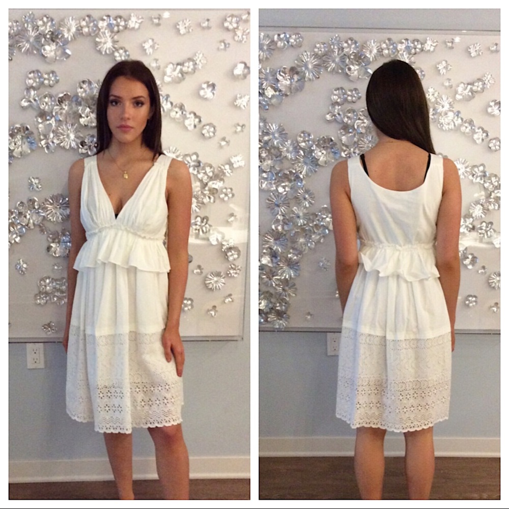 Macy's Mykonos white lace dress NWT  size XS